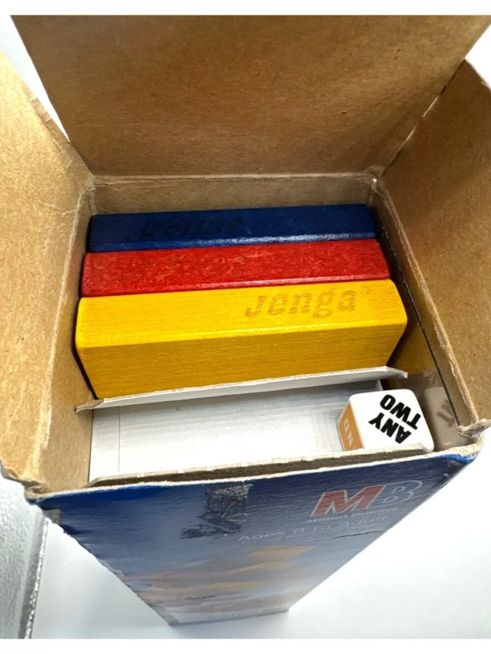 Vintage 1995 Throw N Go Jenga Milton Bradley Travel Game Complete w Dice NEW